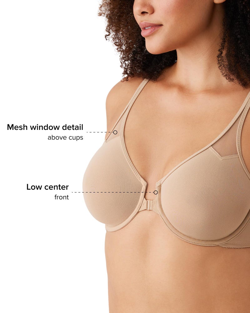 Wacoal womens Body By Wacoal Unlined Front Close Underwire Racerback Bra, White, 38D - Image 2